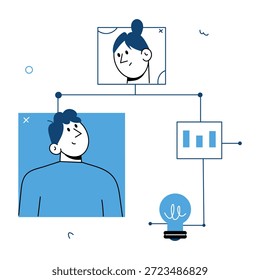 Una ilustración de estilo incompleto que muestra un flujo de datos
