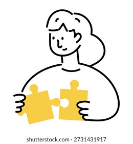 Una ilustración de estilo incompleto que muestra la resolución de problemas

