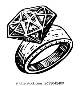 A sketchy style illustration of stone ring