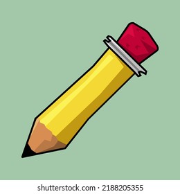 Sketchy Stylized Pencil Icon Cartoony Vector Template Isolated