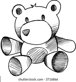 Sketchy Teddy Bear Vector Illustration