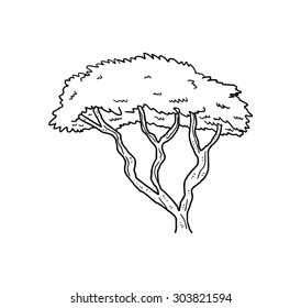 sketchy tree line art