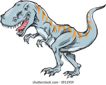 sketchy T-Rex Dinosaur Vector Illustration