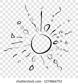 sketchy various shape burst at transparent effect background
