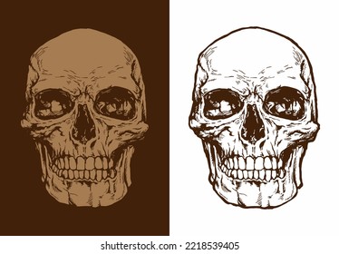 sketchy vector illustration of skull