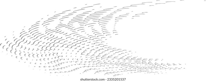 Sketchy vector semicircular frame of small diverse wave crests with a shift.