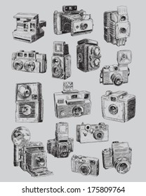 Sketchy Vintage Camera Set