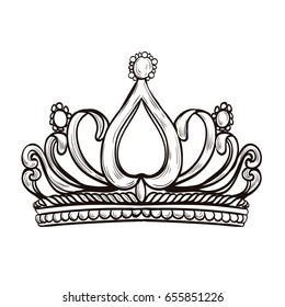 Sketchy vintage crown Vector illustration