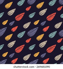sketchy water drop seamless pattern
