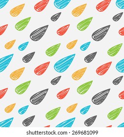 sketchy water drop seamless pattern