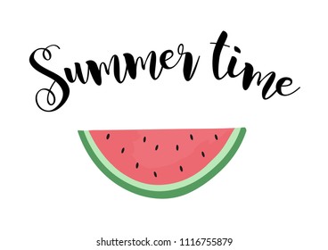 Sketchy watermelon with Slogan. Hand drawn watermelon. Summer Graphic. watermelon. Vector Illustration. Apparel Print. 