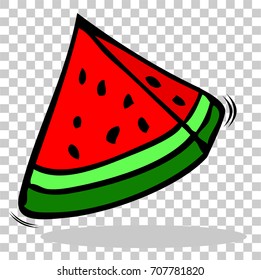 Sketchy Watermelon at Transparent Effect Background
