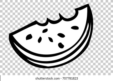 Sketchy Watermelon at Transparent Effect Background
