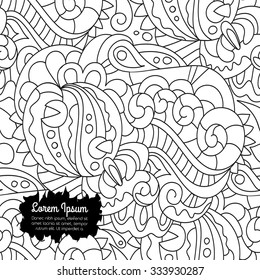 Sketchy white-black seamless texture. Wavy background.