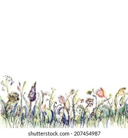 Sketchy wildflower drawing vector