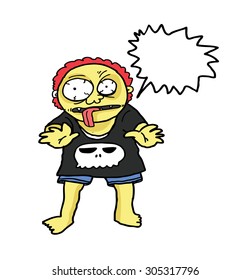 sketchy zombie isolated on white background