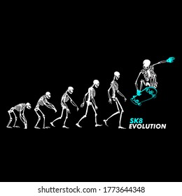 Sketeton Skate Evolution Vector Art