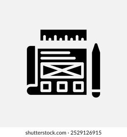 Skets element icon for design with simple solid icon style has eps format