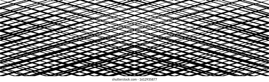 Skew, diagonal, oblique lines grid, mesh.Cellular, interlace background. Interlock, intersect traverse fractal lines.Dynamic bisect stripes abstract geometric pattern.Grating, trellis, lattice texture