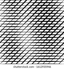 Skew, diagonal, oblique lines grid, mesh.Cellular, interlace background. Interlock, intersect traverse fractal lines.Dynamic bisect stripes abstract geometric pattern.Grating, trellis, lattice texture