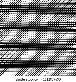 Skew, diagonal, oblique lines grid, mesh.Cellular, interlace background. Interlock, intersect traverse fractal lines.Dynamic bisect stripes abstract geometric pattern.Grating, trellis, lattice texture