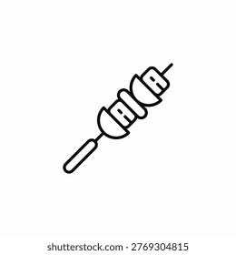 skewer barbeque icon sign vector