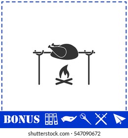 Skewer Chicken icon flat. Simple vector symbol and bonus icon