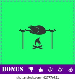 Skewer Chicken icon flat. Simple vector symbol and bonus icon