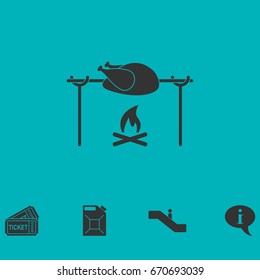 Skewer Chicken icon flat. Simple vector symbol and bonus icon