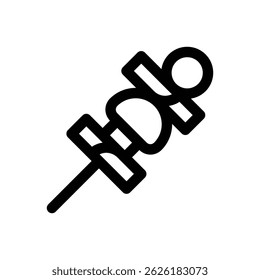 Skewer. Editable stroke vector icon.