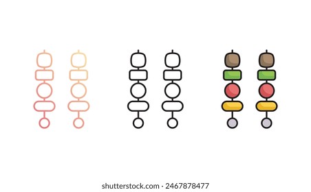 Skewer icon design with white background stock illustration