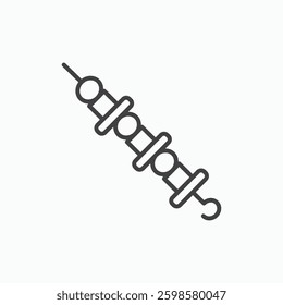 Skewer icon isolated on white background