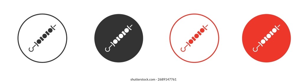 Skewer-Symbol Logos. Entwurfsvorlage für flache Vektorsymbole