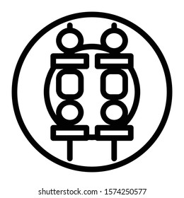 skewer icon outline vector design