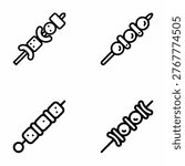 Skewer Icon Set Vector BBQ, Grilled Meat, Food Stick Icons Collection