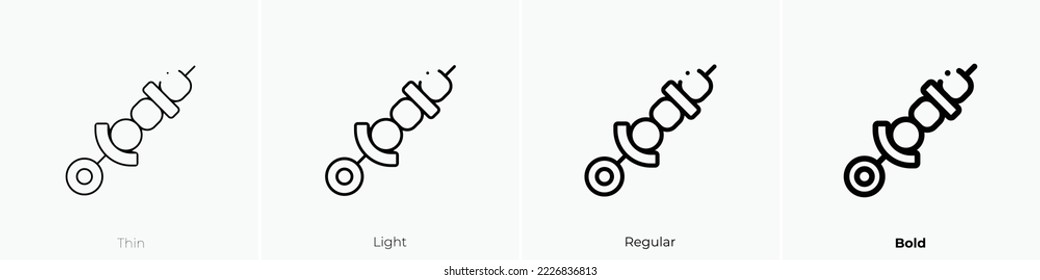 skewer icon. Thin, Light Regular And Bold style design isolated on white background