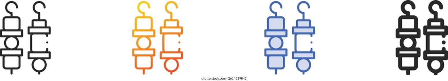 skewer icon.Thin Linear, Gradient, Blue Stroke and bold Style Design Isolated On White Background