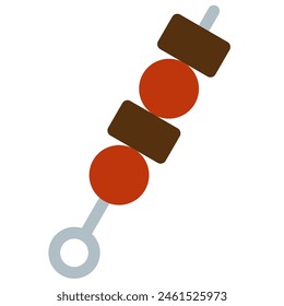 skewer kebab brochette icon with flat style