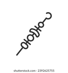 Skewer line icon with editable stroke. Vector illustration