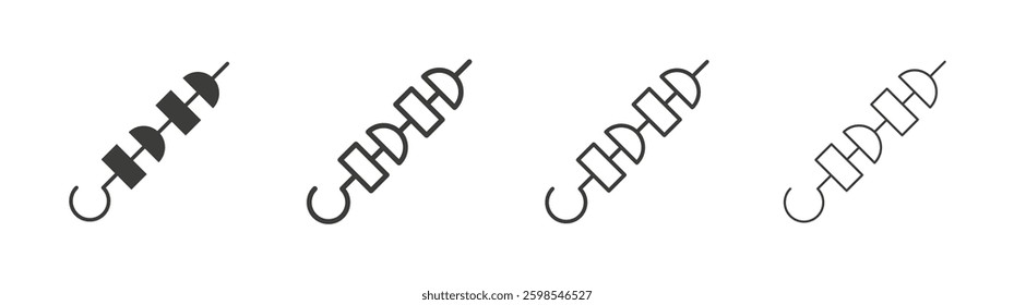 Skewer line icon vector illustration set.