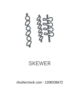 Skewer linear icon. Skewer concept stroke symbol design. Thin graphic elements vector illustration, outline pattern on a white background, eps 10.