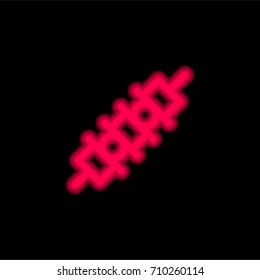 Skewer red glowing neon ui ux icon. Glowing sign logo vector