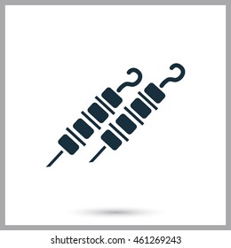 Skewer simple icon on the background