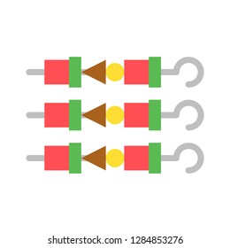 Skewer vector, Barbecue related flat design icon