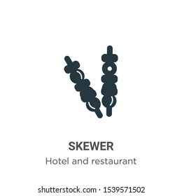 Skewer vector icon on white background. Flat vector skewer icon symbol sign from modern hotel and restaurant collection for mobile concept and web apps design.