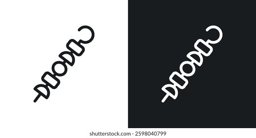 Skewer vector icon set in black and white color.