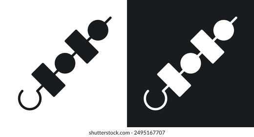 Skewer vector icon set in solid style.