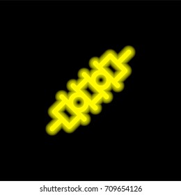 Skewer yellow glowing neon ui ux icon. Glowing sign logo vector