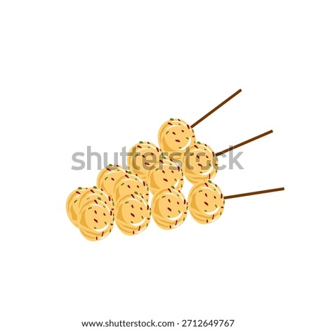 Skewered Cookie Ball Snack Illustration