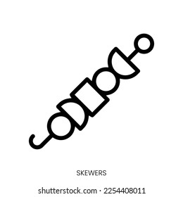 skewers icon. Line Art Style Design Isolated On White Background